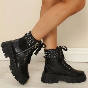 Cape Robbin Shoes Cape Robbin Studded Lug Sole Boots Poshmark